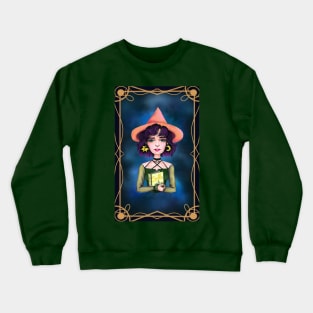 Purple hair libra witch Crewneck Sweatshirt